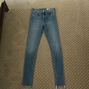 Rag and Bone High rise skinny blue jeans